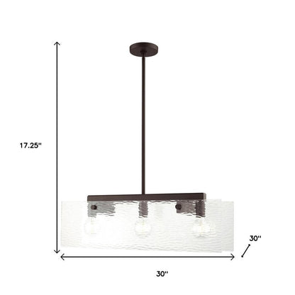 Bronze Three Light Metal Dimmable Chandelier With Shades HomeRoots