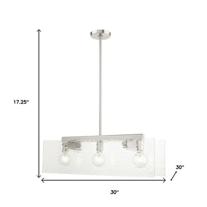 Nickel Three Light Metal Dimmable Chandelier With Shades HomeRoots
