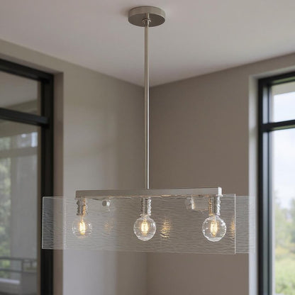 Nickel Three Light Metal Dimmable Chandelier With Shades HomeRoots
