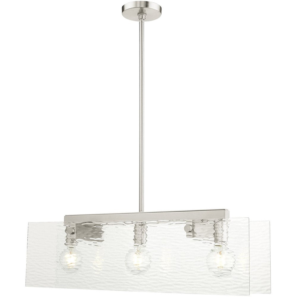 Nickel Three Light Metal Dimmable Chandelier With Shades HomeRoots