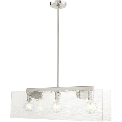 Nickel Three Light Metal Dimmable Chandelier With Shades HomeRoots
