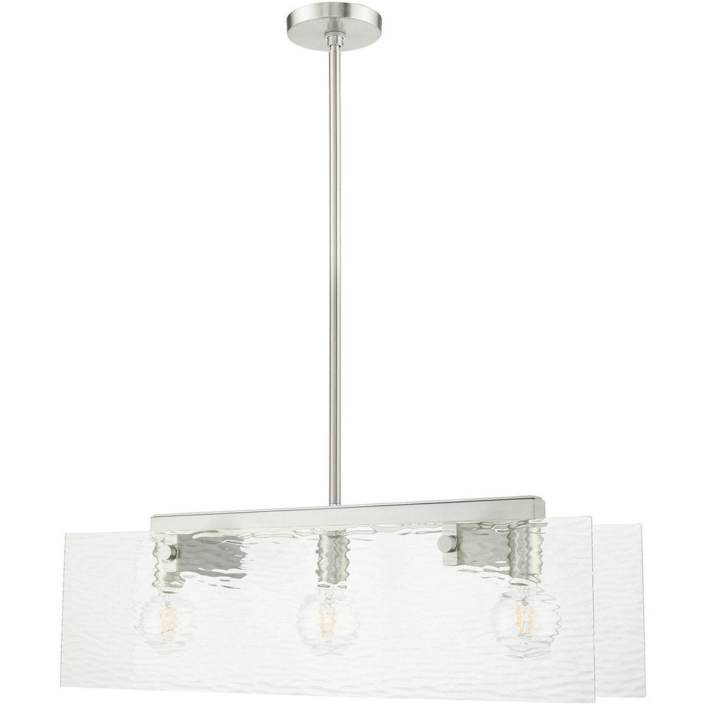 Nickel Three Light Metal Dimmable Chandelier With Shades HomeRoots