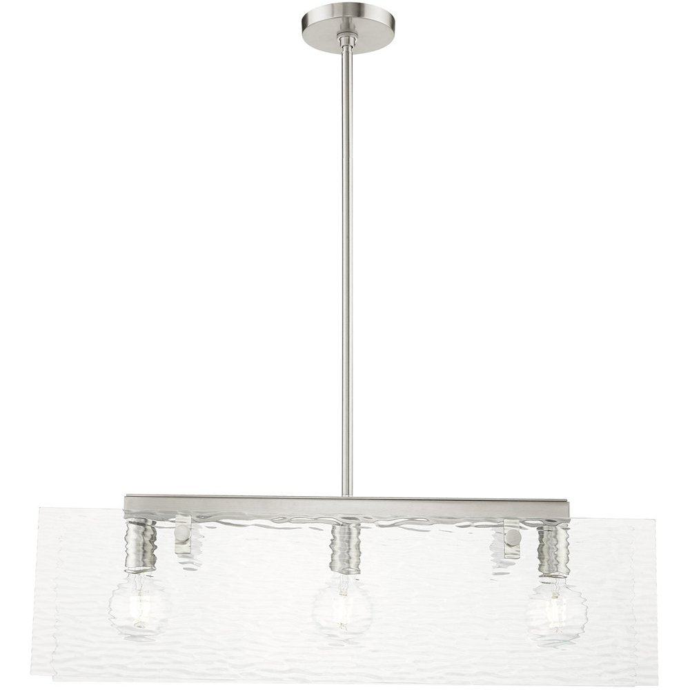 Nickel Three Light Metal Dimmable Chandelier With Shades HomeRoots