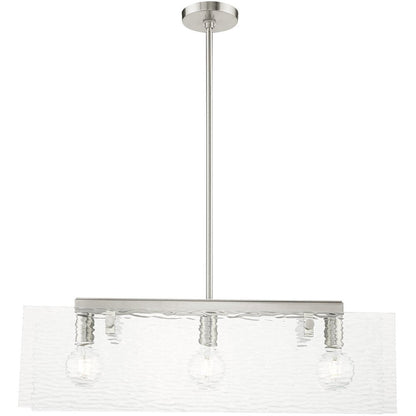 Nickel Three Light Metal Dimmable Chandelier With Shades HomeRoots