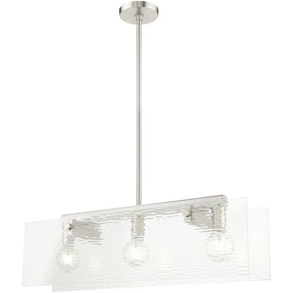 Nickel Three Light Metal Dimmable Chandelier With Shades HomeRoots
