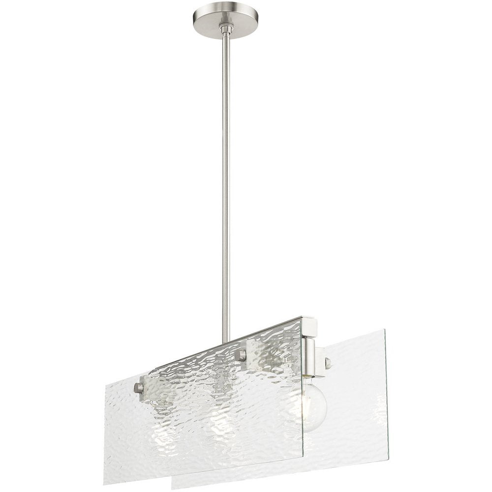 Nickel Three Light Metal Dimmable Chandelier With Shades HomeRoots