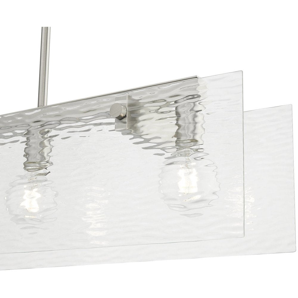 Nickel Three Light Metal Dimmable Chandelier With Shades HomeRoots
