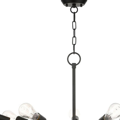 Black Seven Light Metal Dimmable Chandelier With Shades HomeRoots