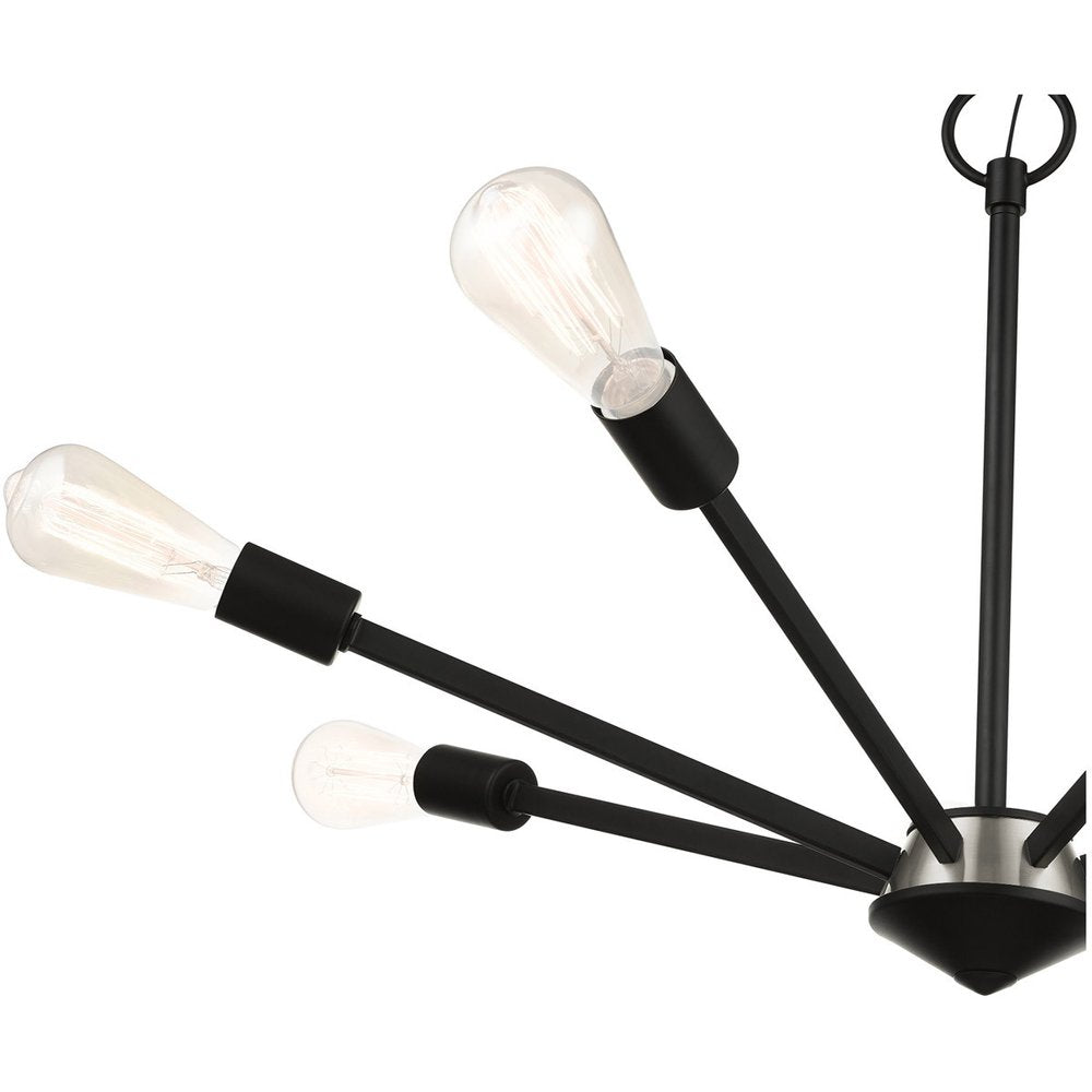 Black Seven Light Metal Dimmable Chandelier With Shades HomeRoots