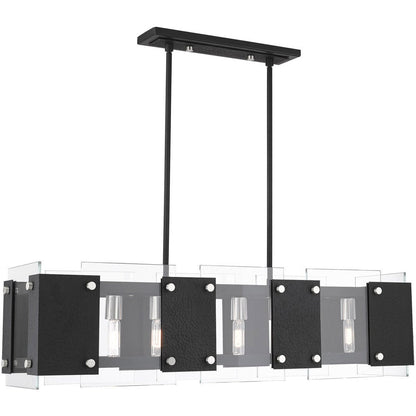 Black Eight Light Metal Dimmable Chandelier With Shades HomeRoots