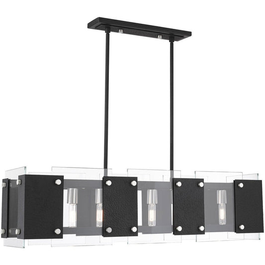 Black Eight Light Metal Dimmable Chandelier With Shades HomeRoots