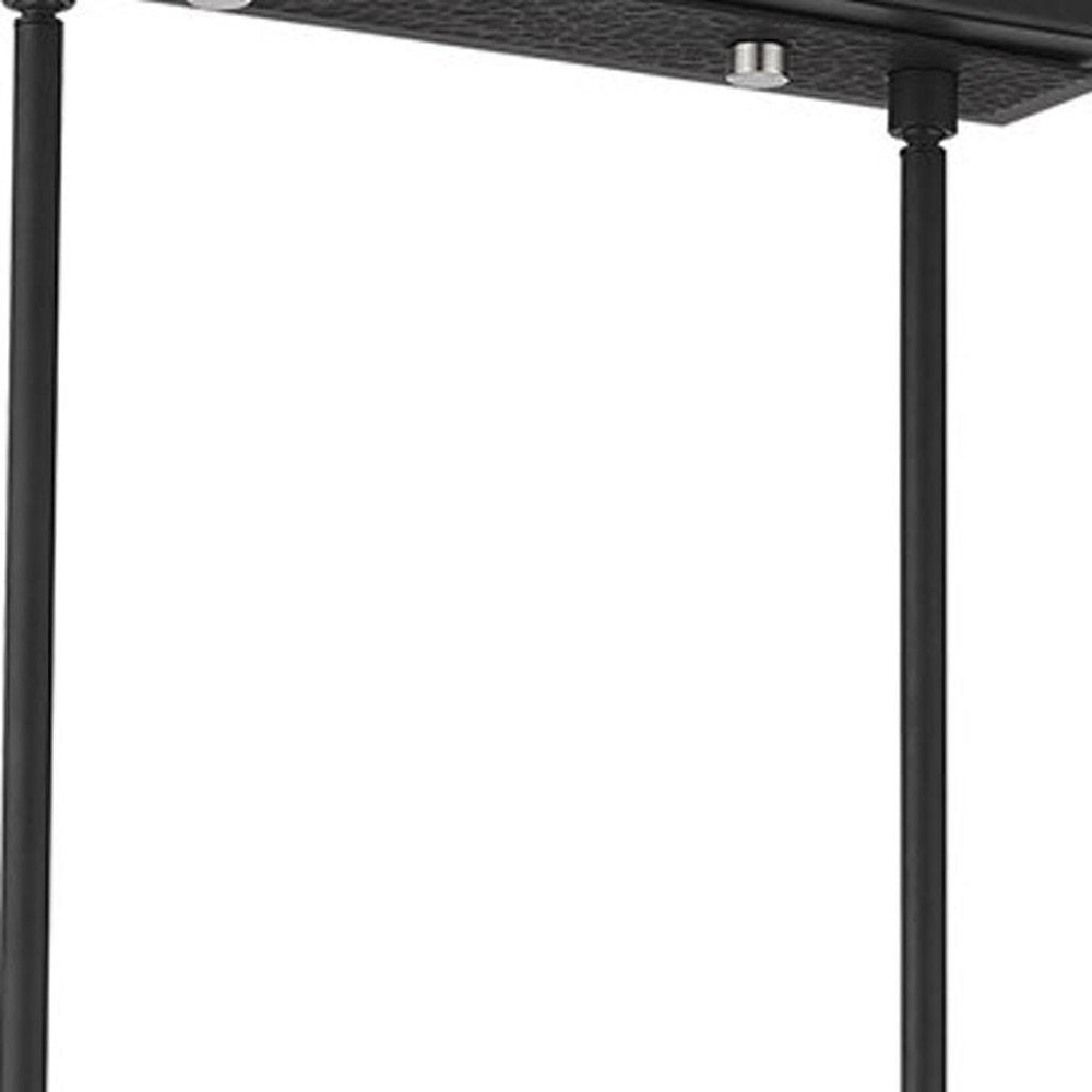 Black Eight Light Metal Dimmable Chandelier With Shades HomeRoots