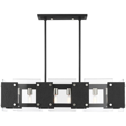 Black Eight Light Metal Dimmable Chandelier With Shades HomeRoots