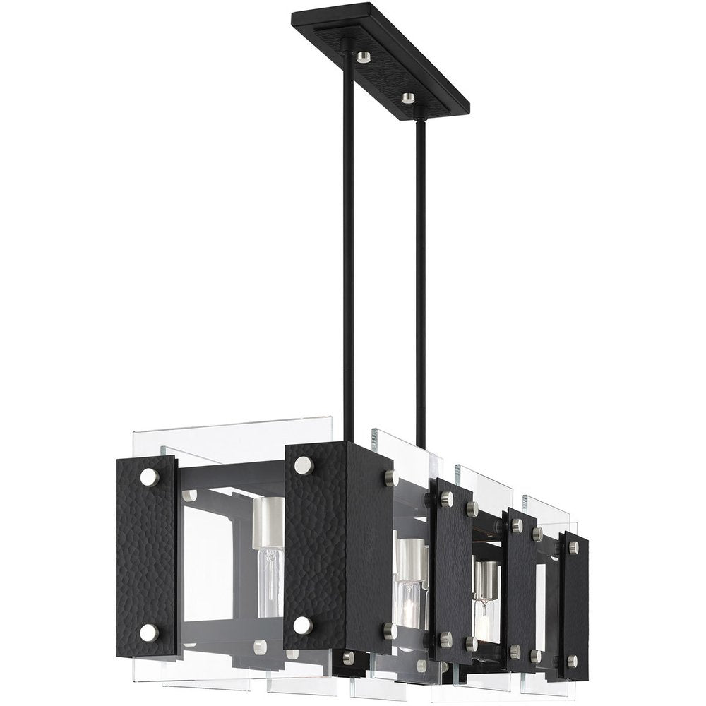 Black Eight Light Metal Dimmable Chandelier With Shades HomeRoots