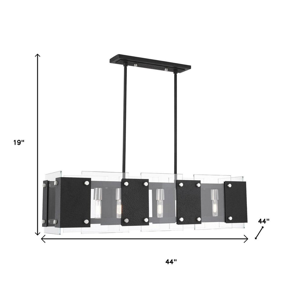 Black Eight Light Metal Dimmable Chandelier With Shades HomeRoots