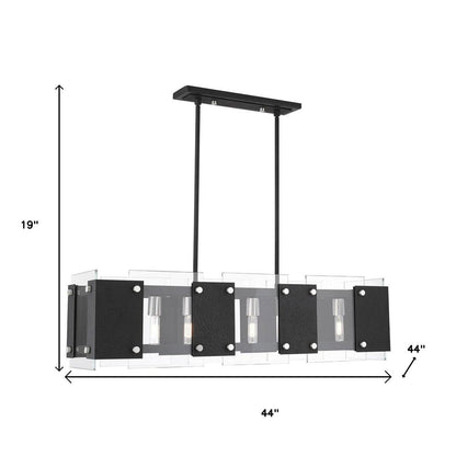 Black Eight Light Metal Dimmable Chandelier With Shades HomeRoots
