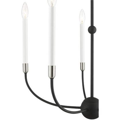 Black Five Light Metal Dimmable Chandelier With Shades HomeRoots