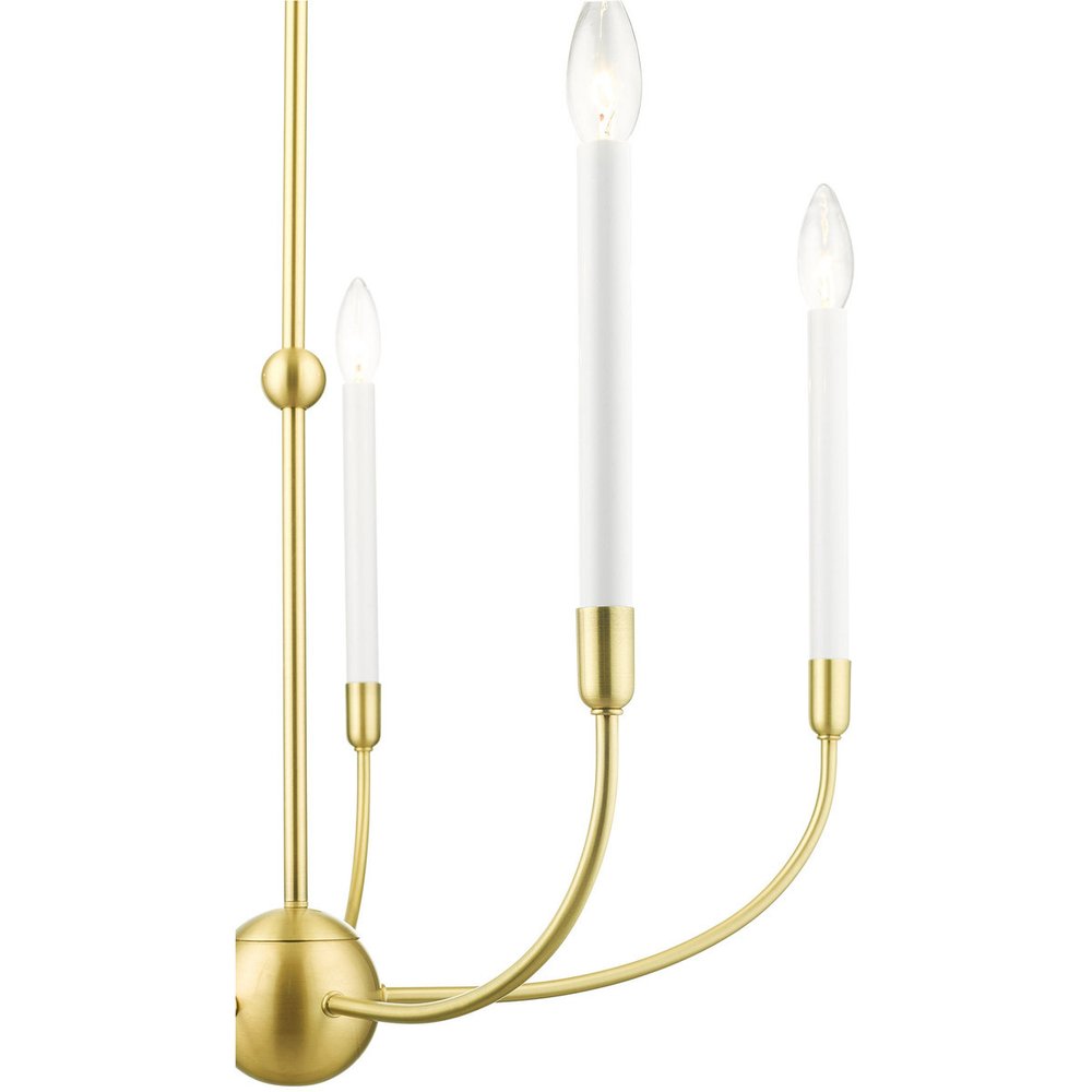 Brass Five Light Metal Dimmable Chandelier With Shades HomeRoots