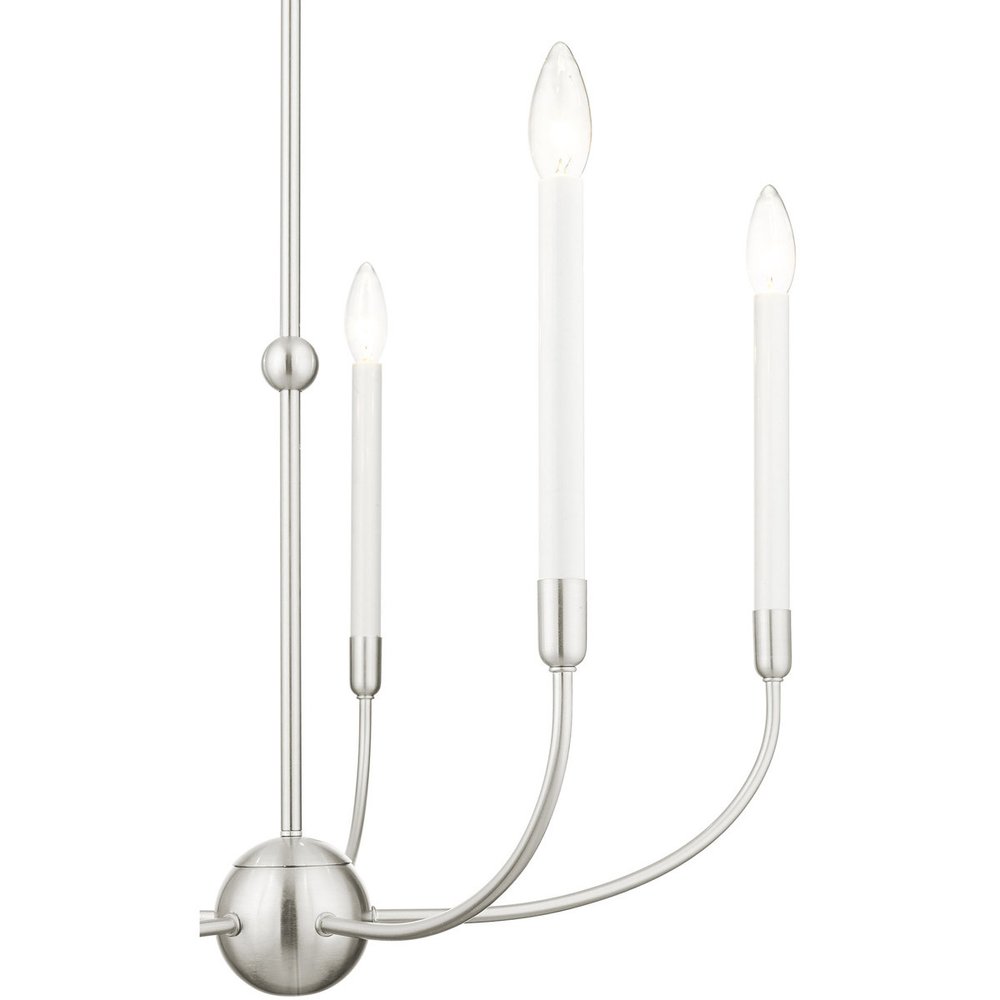 Nickel Five Light Metal Dimmable Chandelier With Shades HomeRoots