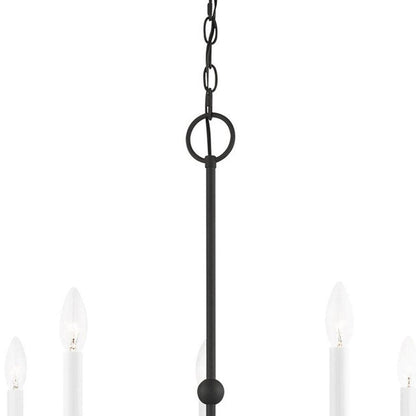 Black Seven Light Metal Dimmable Chandelier With Shades HomeRoots