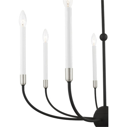 Black Seven Light Metal Dimmable Chandelier With Shades HomeRoots
