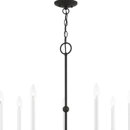 Black Seven Light Metal Dimmable Chandelier With Shades HomeRoots