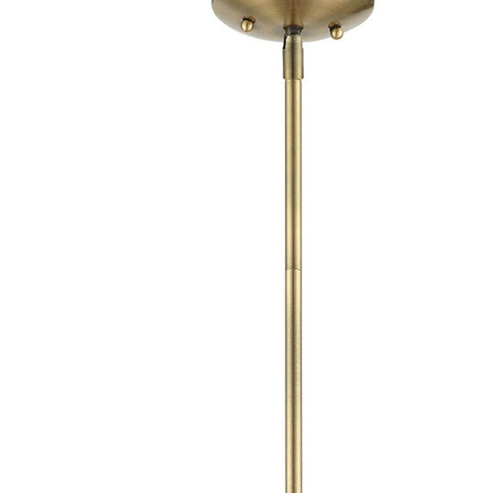 Antiqued Brass Five Light Metal Dimmable Chandelier With Shades HomeRoots