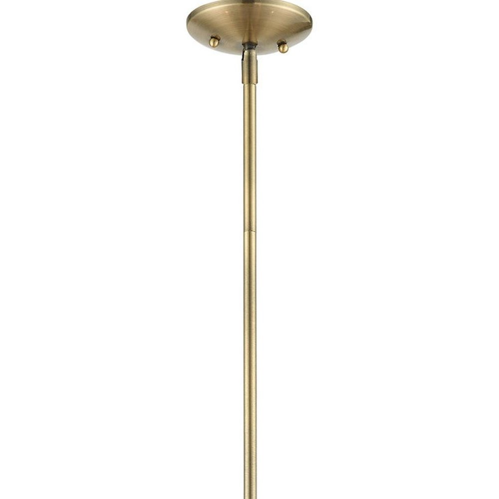 Antiqued Brass Five Light Metal Dimmable Chandelier With Shades HomeRoots