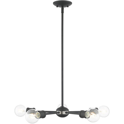 Gray Five Light Metal Dimmable Chandelier With Shades HomeRoots