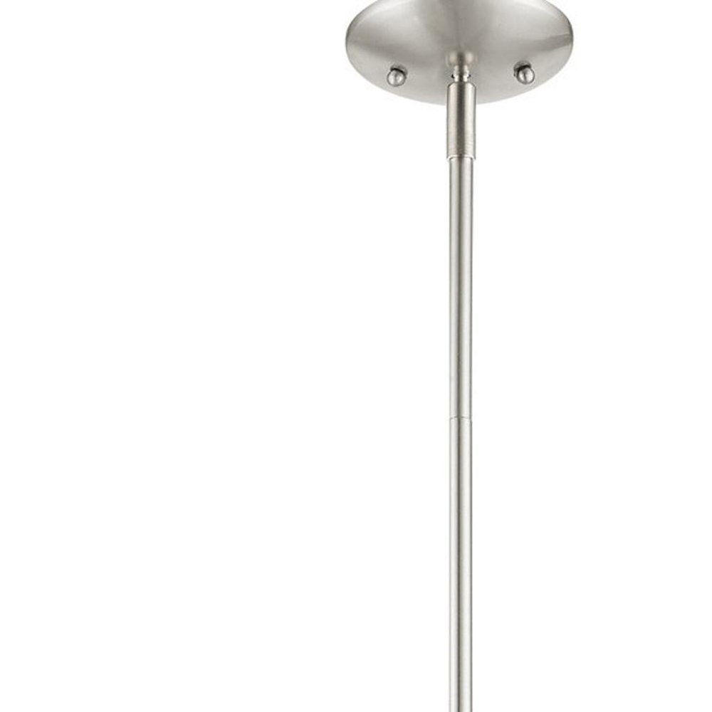 Nickel Five Light Metal Dimmable Chandelier With Shades HomeRoots