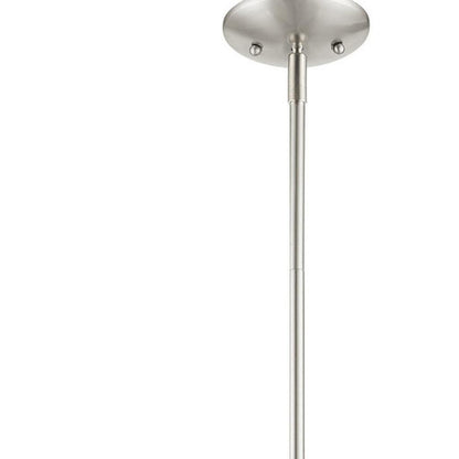 Nickel Five Light Metal Dimmable Chandelier With Shades HomeRoots