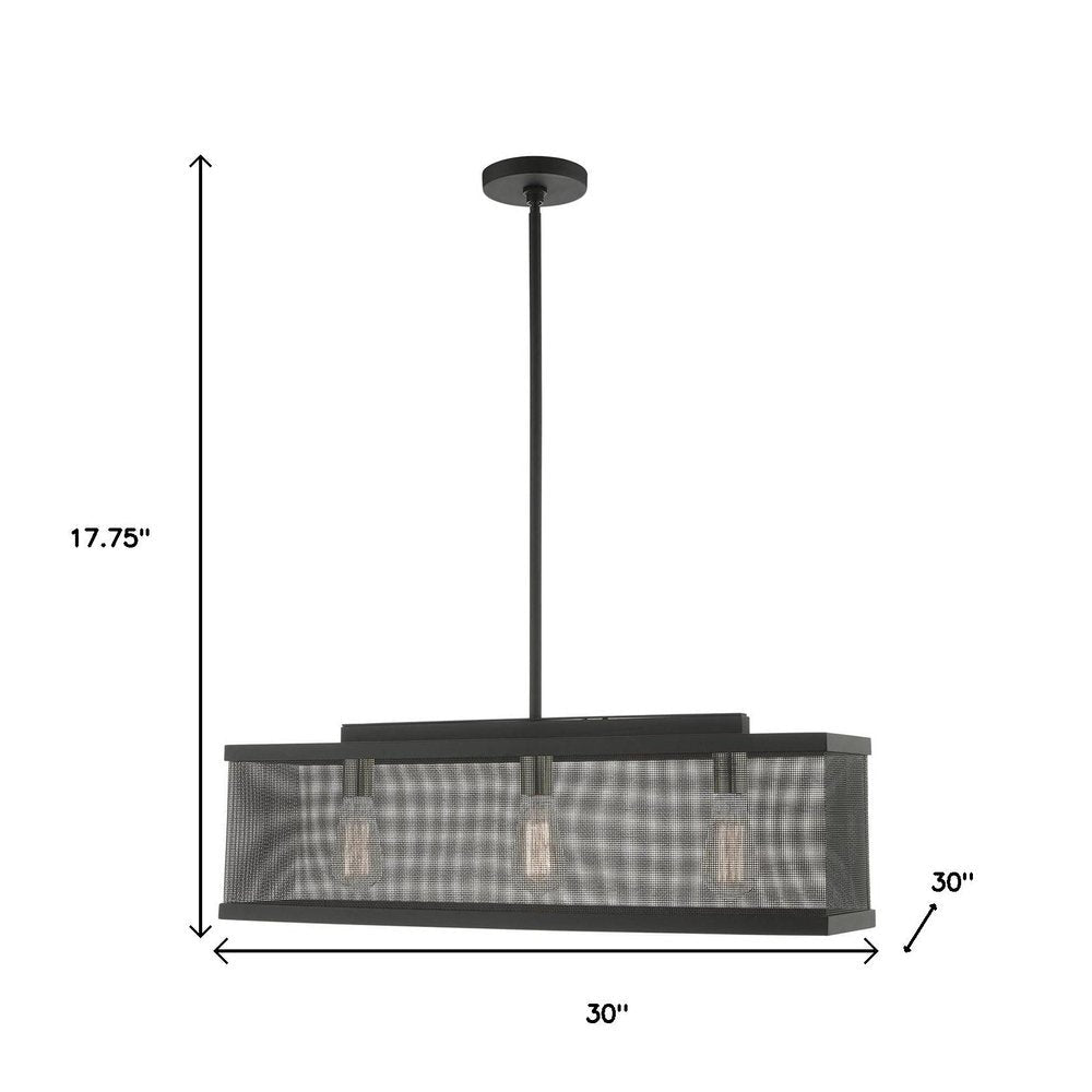 Black Three Light Metal Dimmable Chandelier With Shades HomeRoots