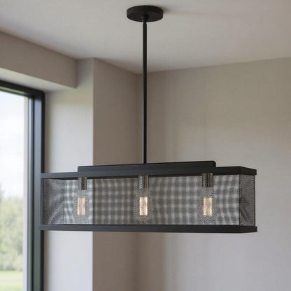 Black Three Light Metal Dimmable Chandelier With Shades HomeRoots