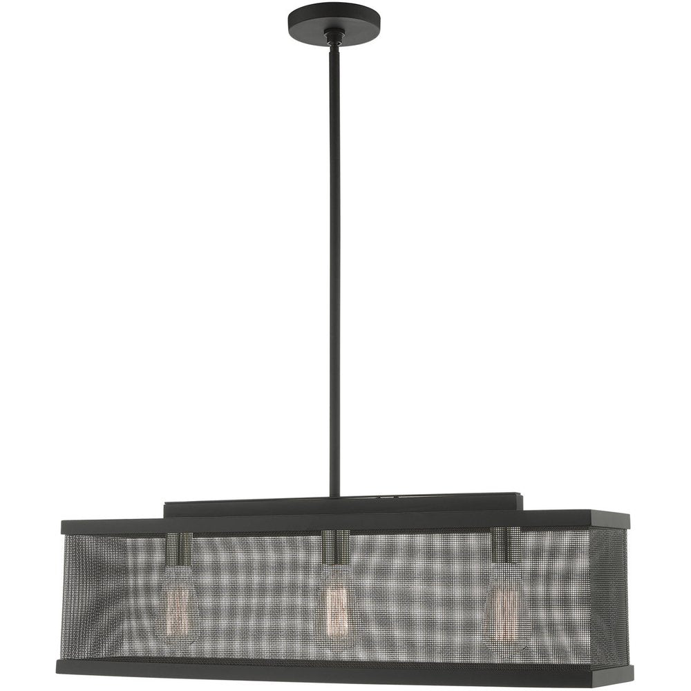 Black Three Light Metal Dimmable Chandelier With Shades HomeRoots