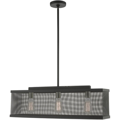 Black Three Light Metal Dimmable Chandelier With Shades HomeRoots