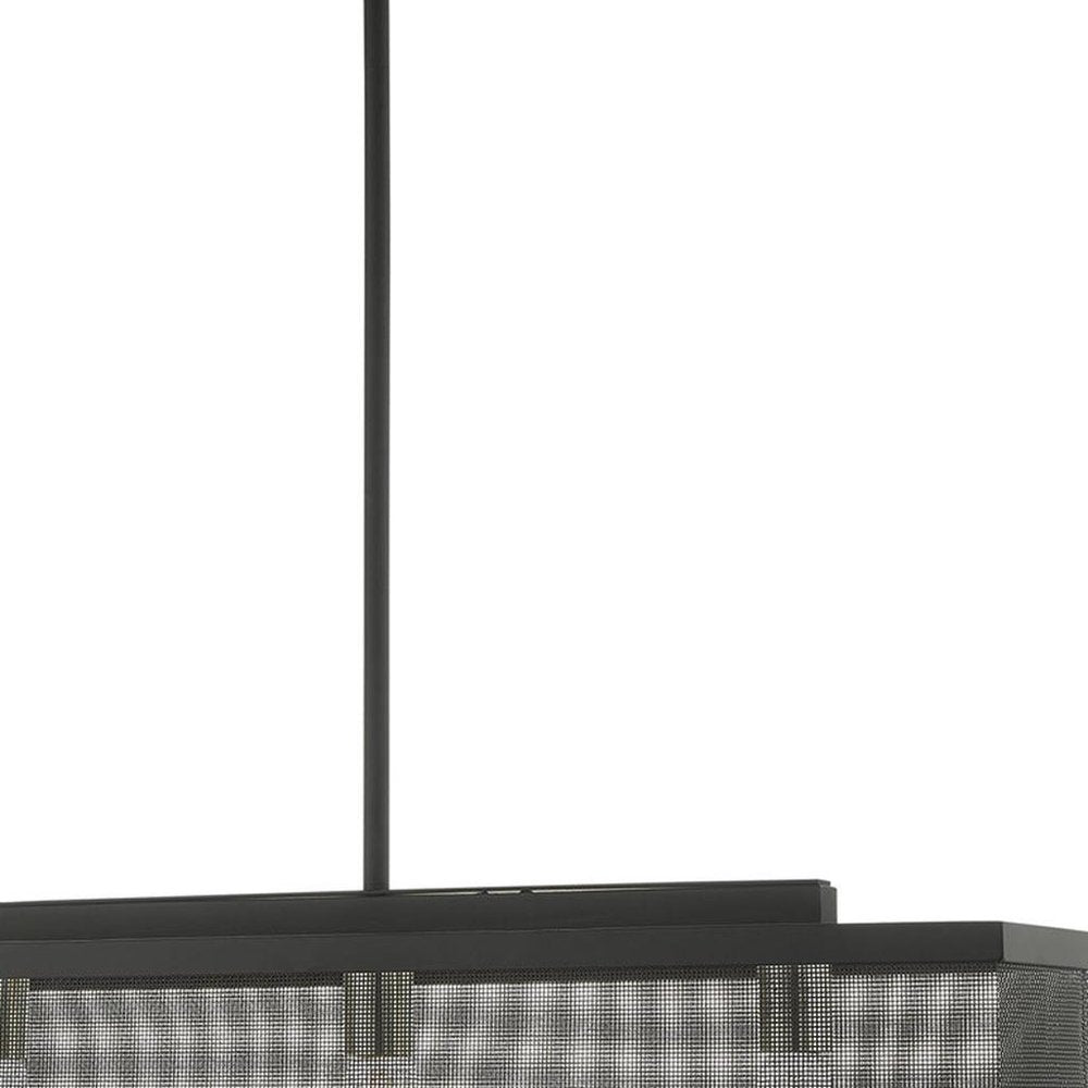 Black Three Light Metal Dimmable Chandelier With Shades HomeRoots