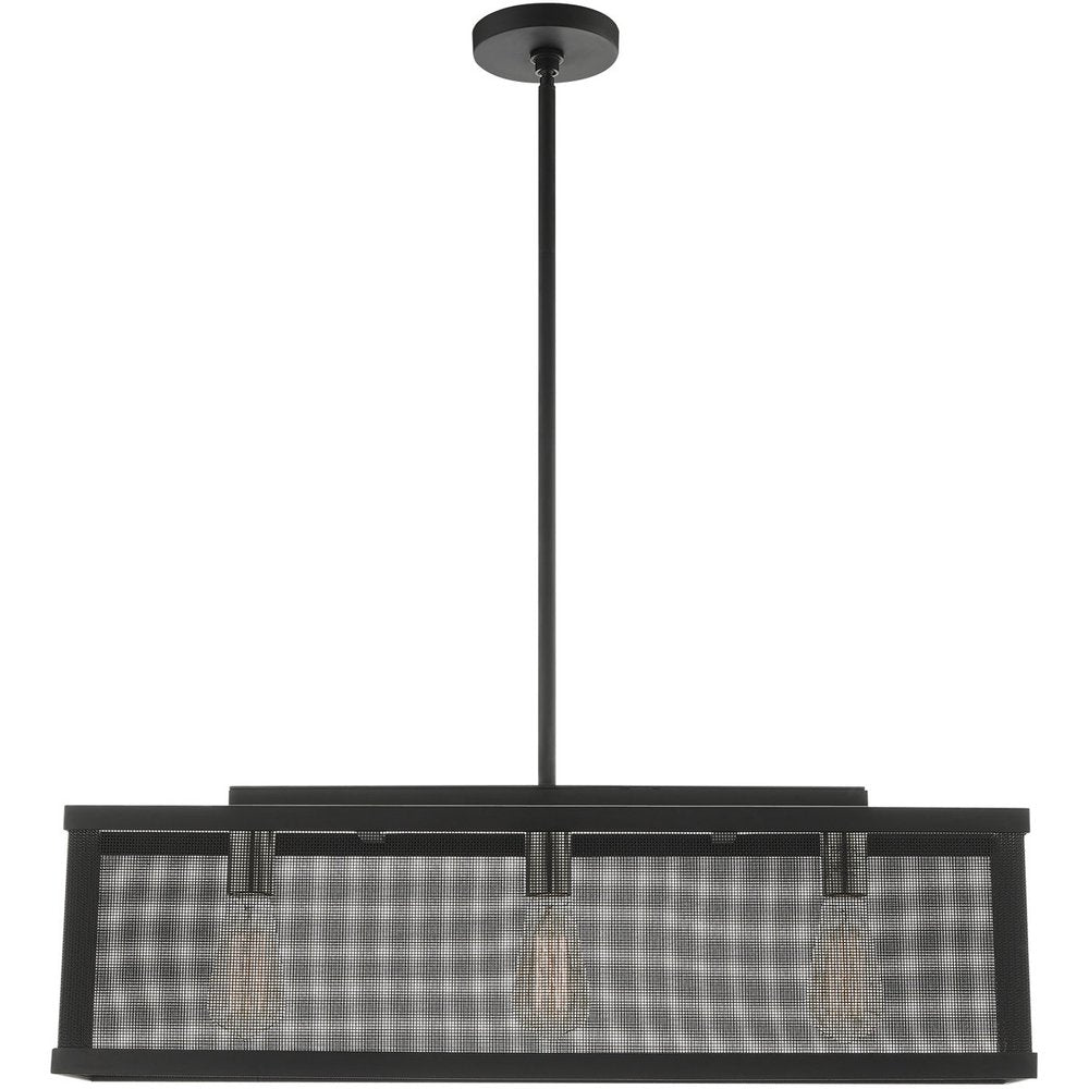 Black Three Light Metal Dimmable Chandelier With Shades HomeRoots