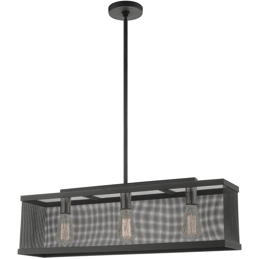 Black Three Light Metal Dimmable Chandelier With Shades HomeRoots