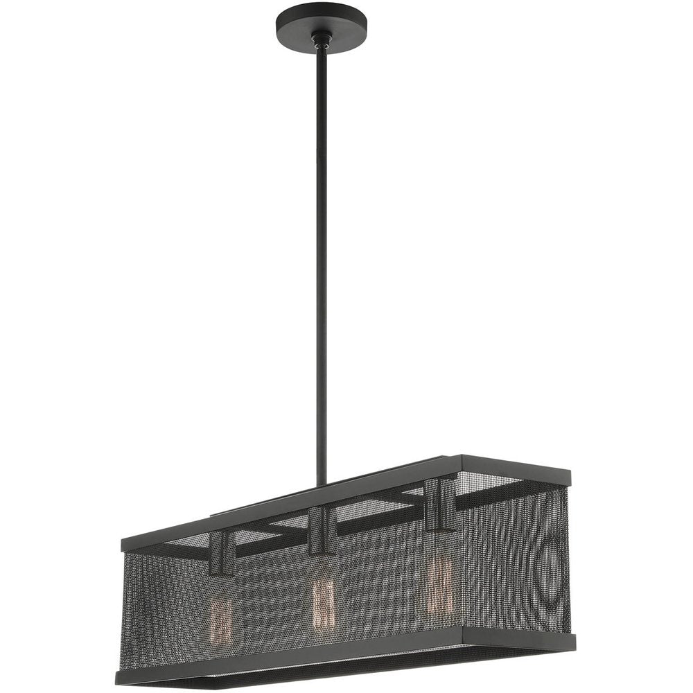 Black Three Light Metal Dimmable Chandelier With Shades HomeRoots