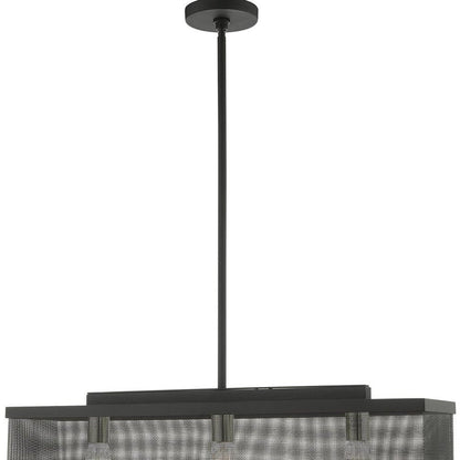 Black Three Light Metal Dimmable Chandelier With Shades HomeRoots