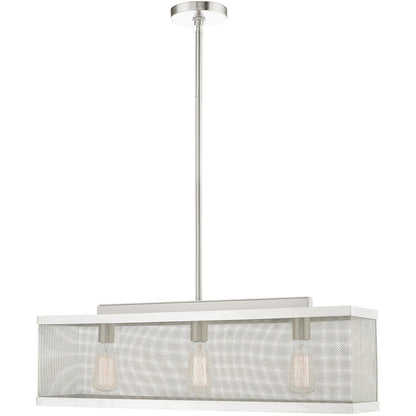 Nickel Three Light Metal Dimmable Chandelier With Shades HomeRoots
