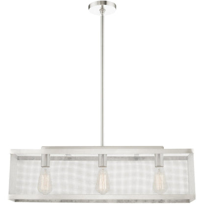 Nickel Three Light Metal Dimmable Chandelier With Shades HomeRoots