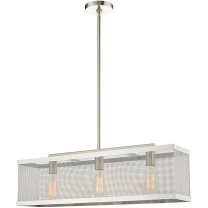 Nickel Three Light Metal Dimmable Chandelier With Shades HomeRoots