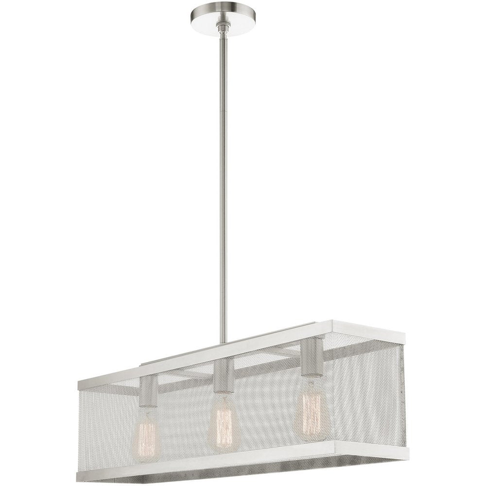 Nickel Three Light Metal Dimmable Chandelier With Shades HomeRoots