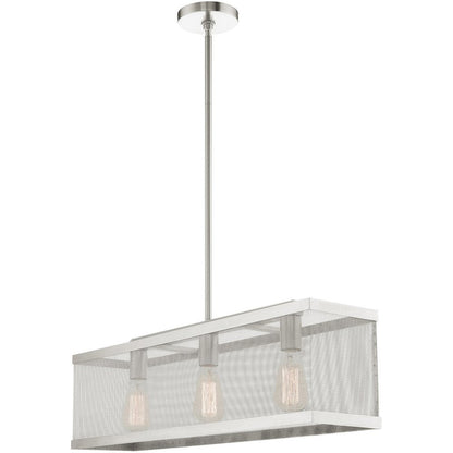 Nickel Three Light Metal Dimmable Chandelier With Shades HomeRoots