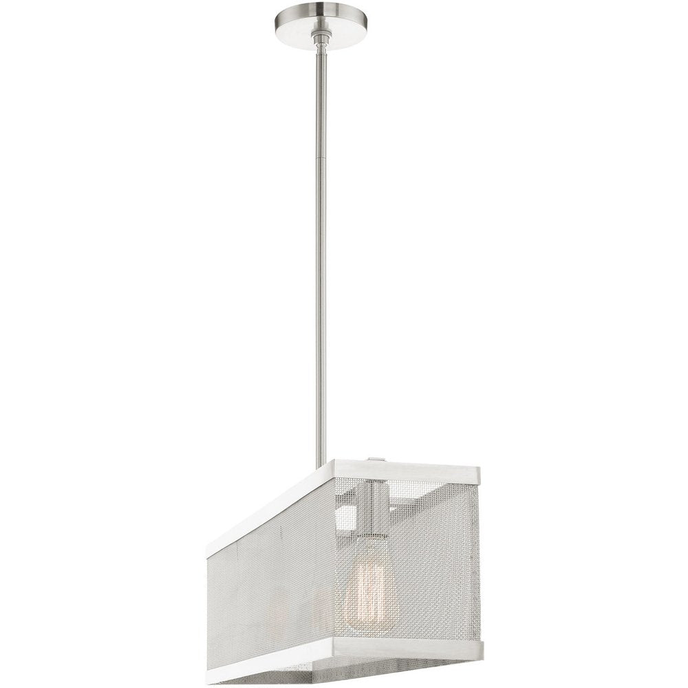 Nickel Three Light Metal Dimmable Chandelier With Shades HomeRoots
