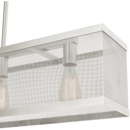 Nickel Three Light Metal Dimmable Chandelier With Shades HomeRoots