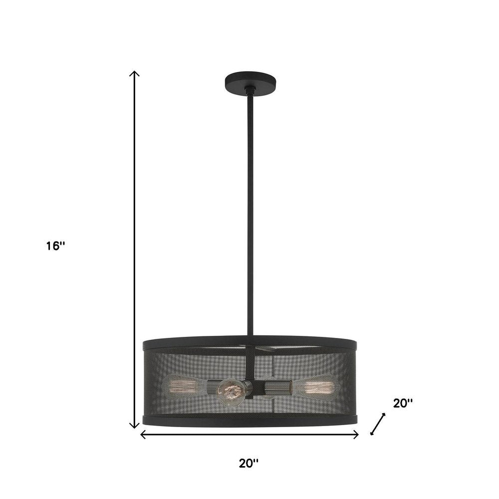 Black Four Light Metal Dimmable Chandelier With Shades HomeRoots