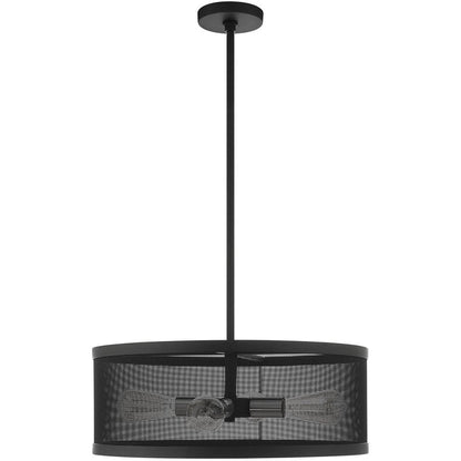 Black Four Light Metal Dimmable Chandelier With Shades HomeRoots