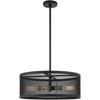 Black Four Light Metal Dimmable Chandelier With Shades HomeRoots